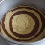 Gâteau zébré crouge et chocolat étape de réalisation
